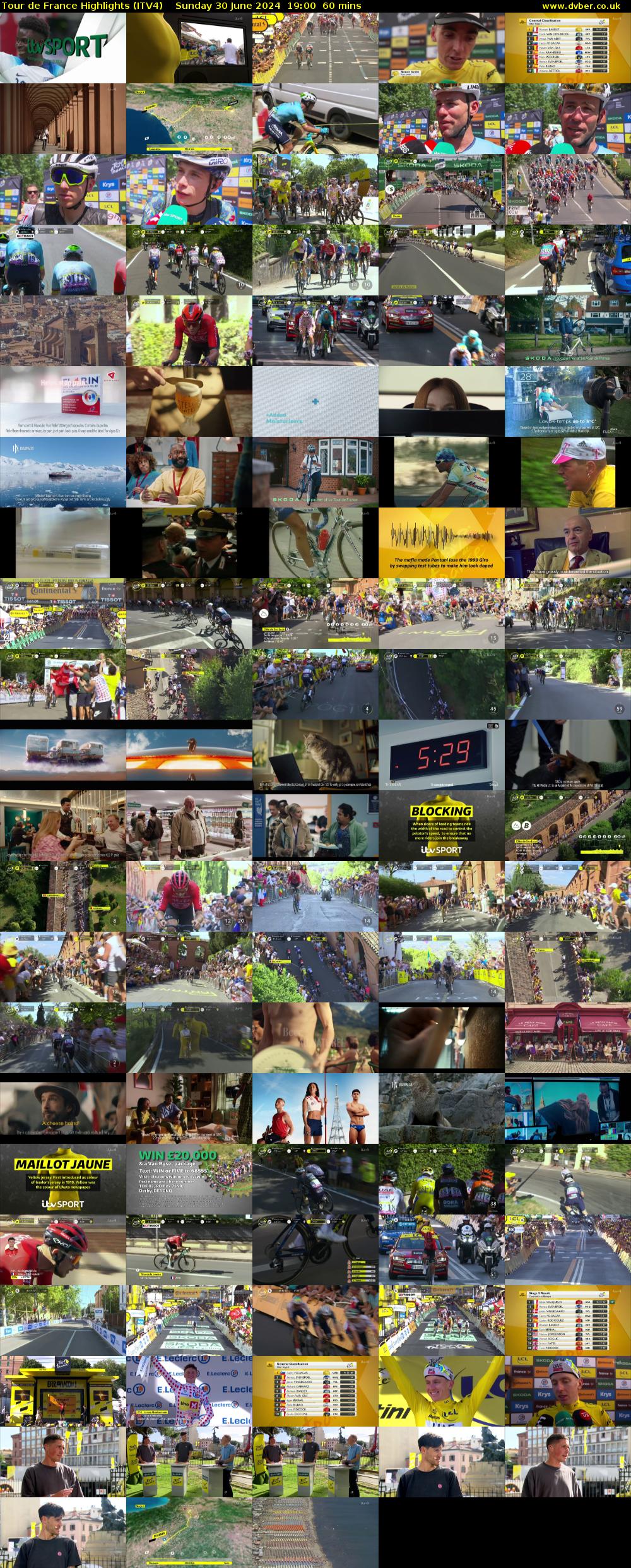 Tour De France Highlights (ITV4) Sunday 30 June 2024 19:00 - 20:00