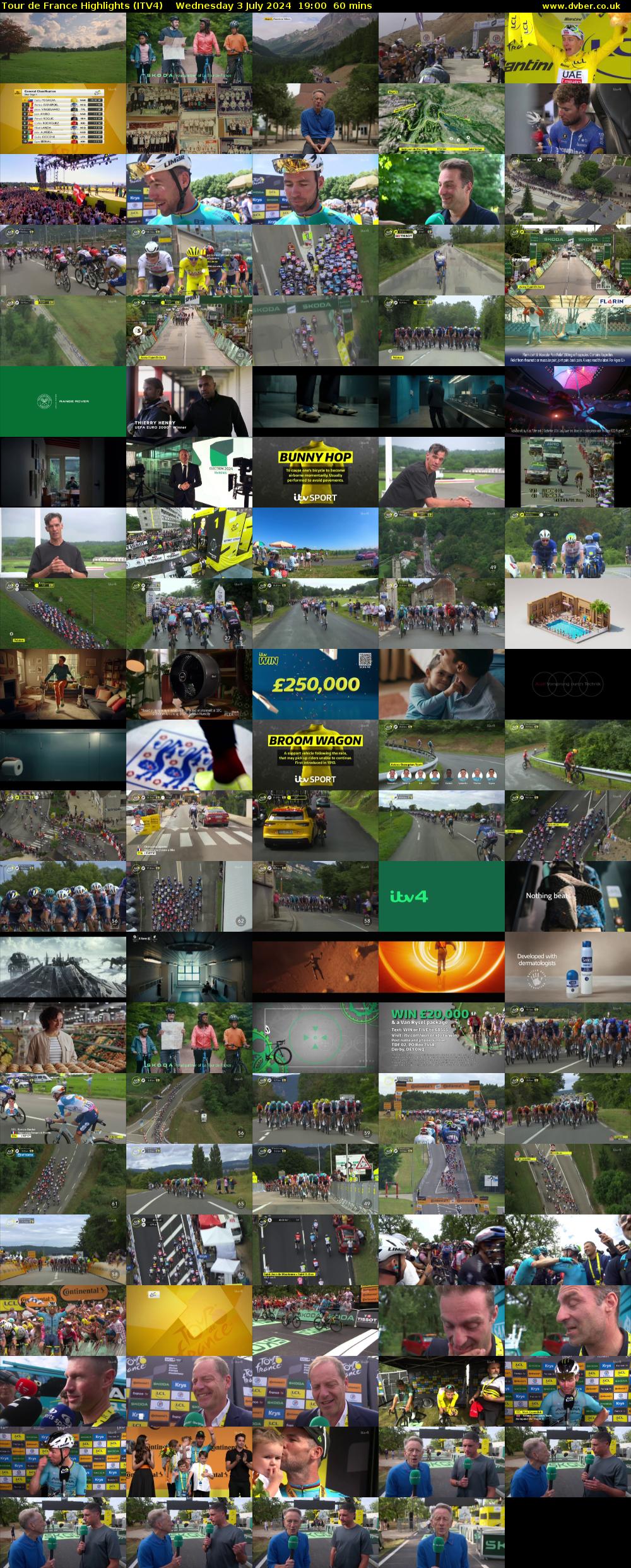 Tour De France Highlights (ITV4) Wednesday 3 July 2024 19:00 - 20:00