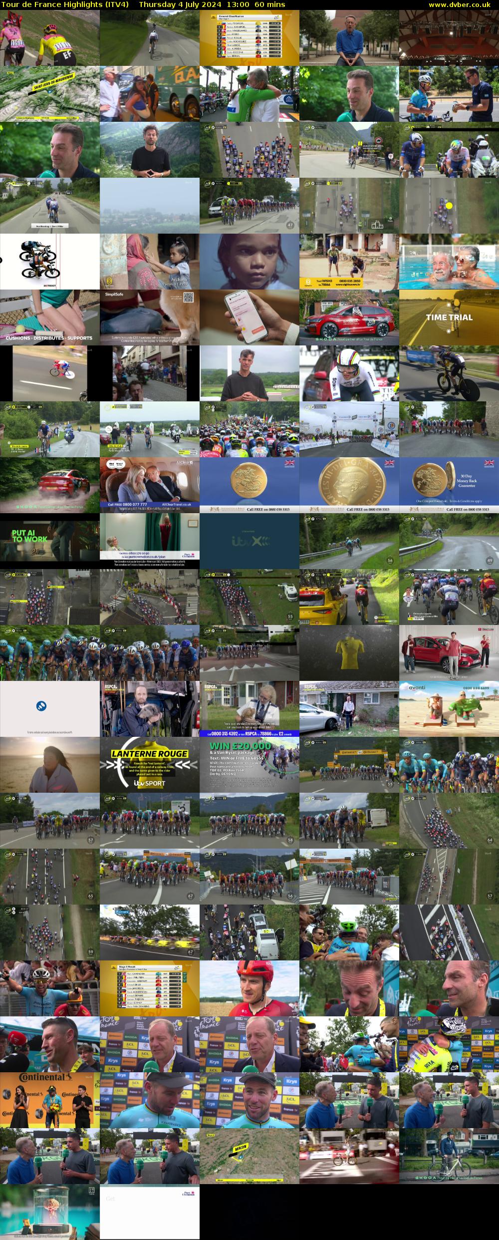 Tour De France Highlights (ITV4) Thursday 4 July 2024 13:00 - 14:00
