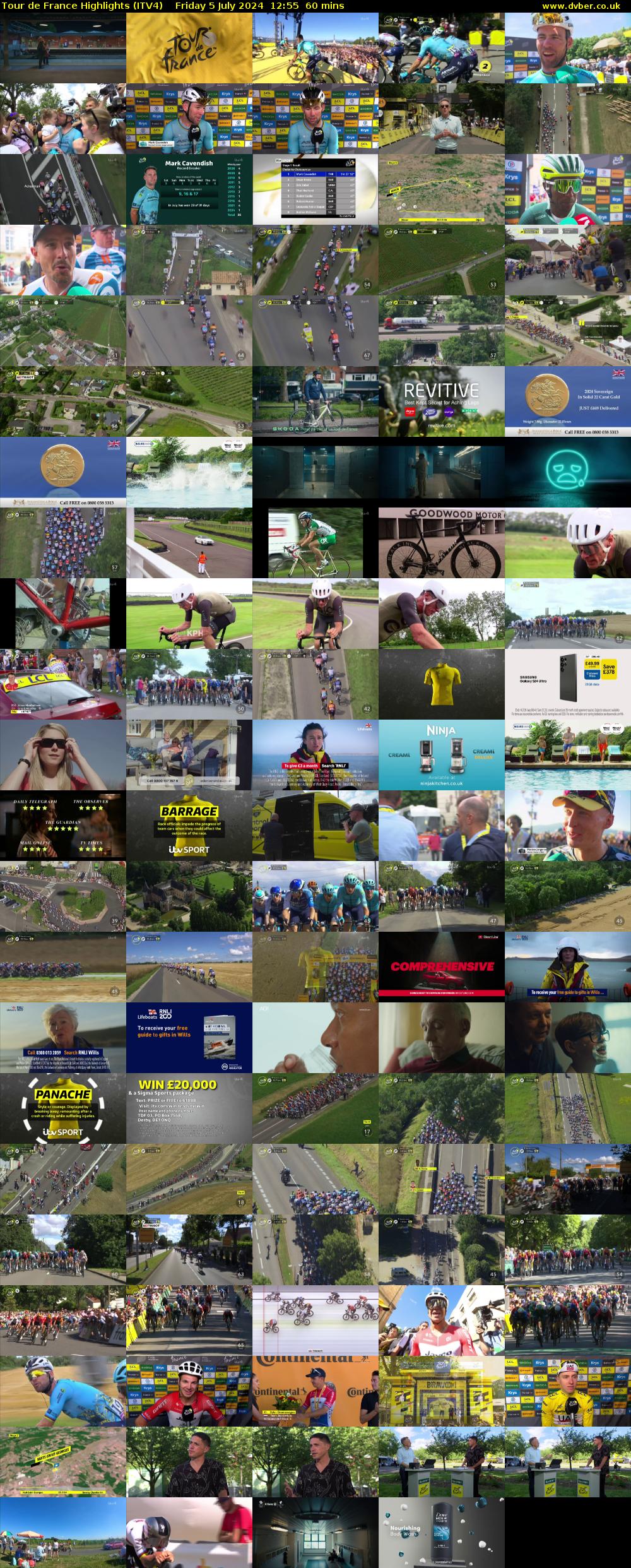 Tour De France Highlights (ITV4) Friday 5 July 2024 12:55 - 13:55