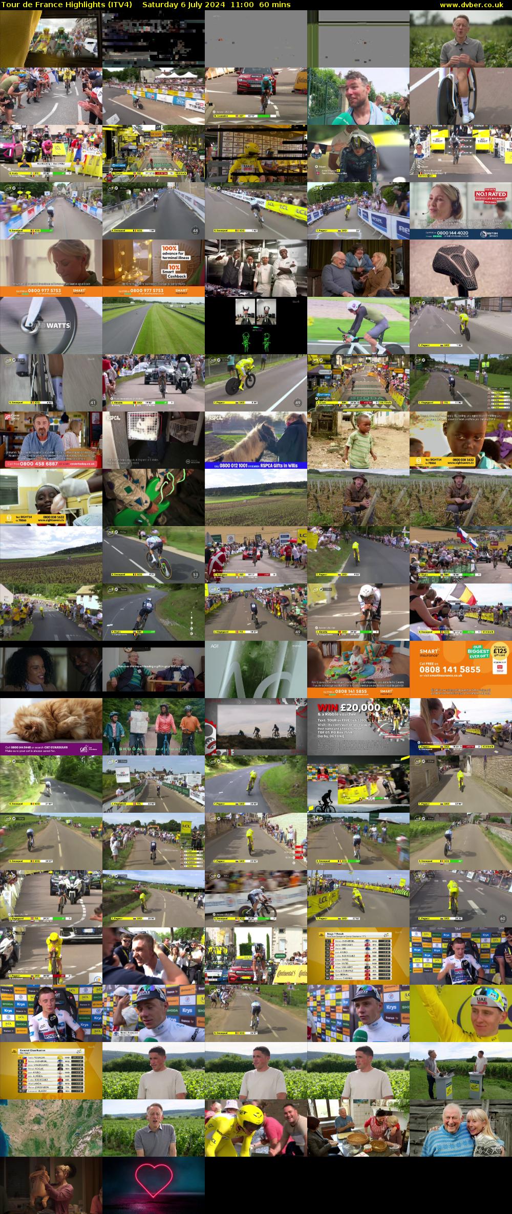 Tour De France Highlights (ITV4) Saturday 6 July 2024 11:00 - 12:00