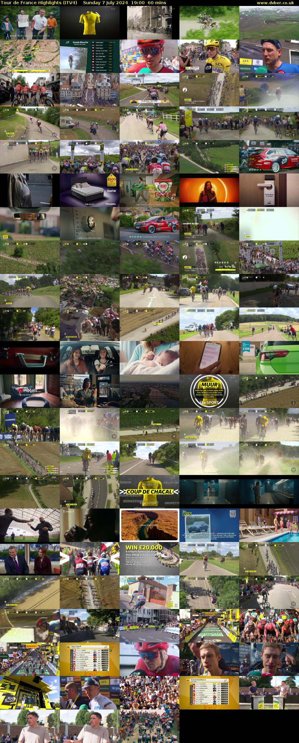 Tour De France Highlights (ITV4) Sunday 7 July 2024 19:00 - 20:00