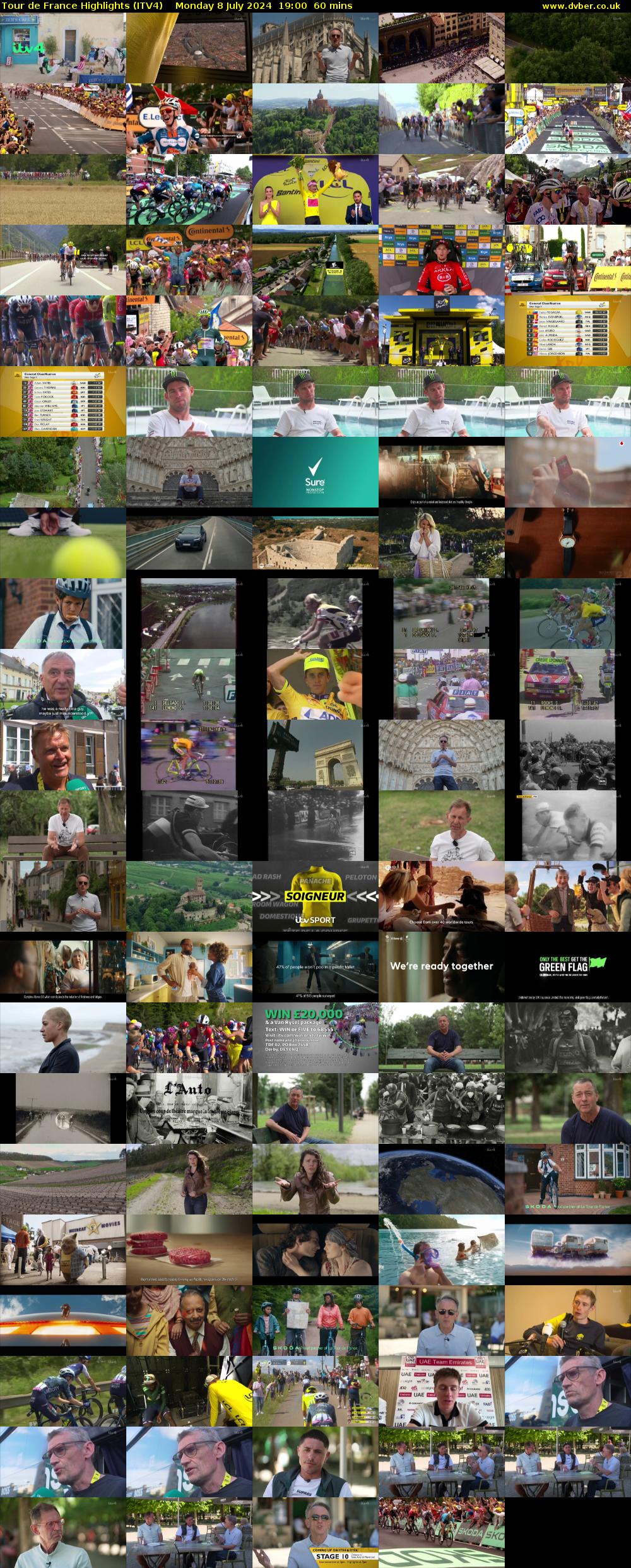 Tour De France Highlights (ITV4) Monday 8 July 2024 19:00 - 20:00