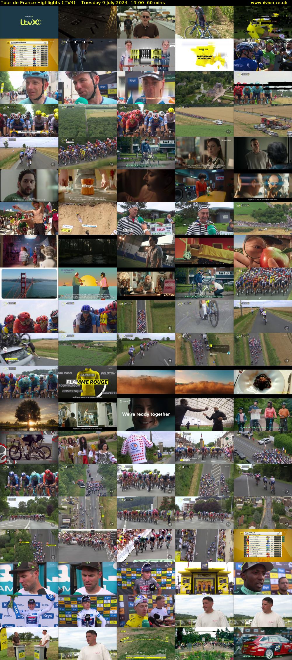 Tour De France Highlights (ITV4) Tuesday 9 July 2024 19:00 - 20:00