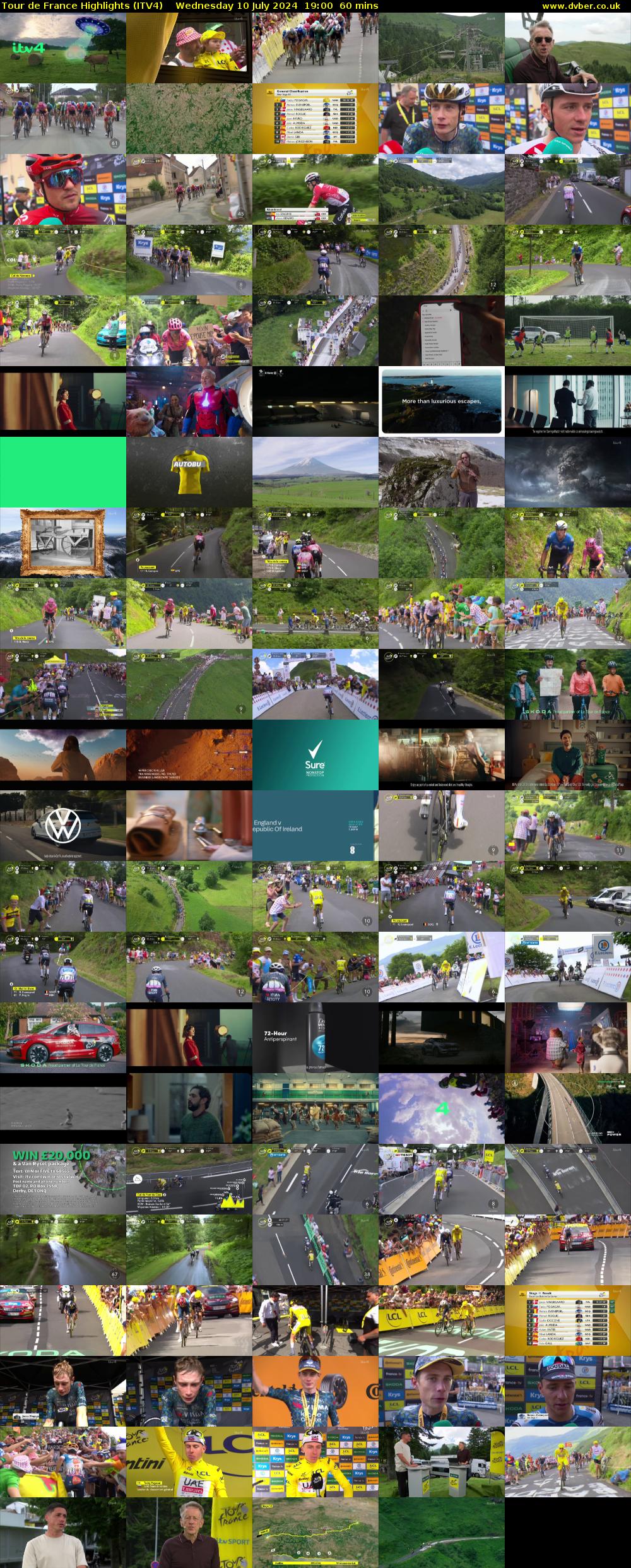 Tour De France Highlights (ITV4) Wednesday 10 July 2024 19:00 - 20:00