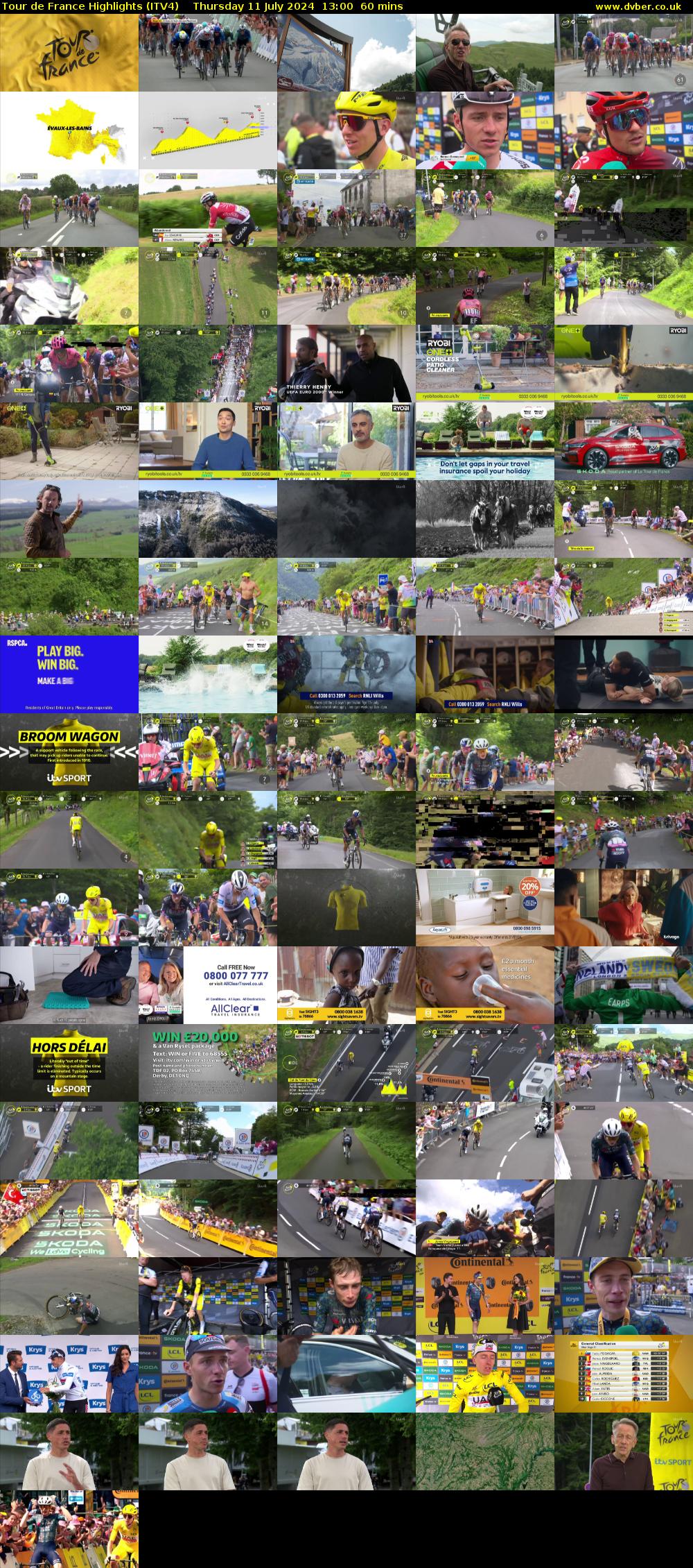 Tour De France Highlights (ITV4) Thursday 11 July 2024 13:00 - 14:00