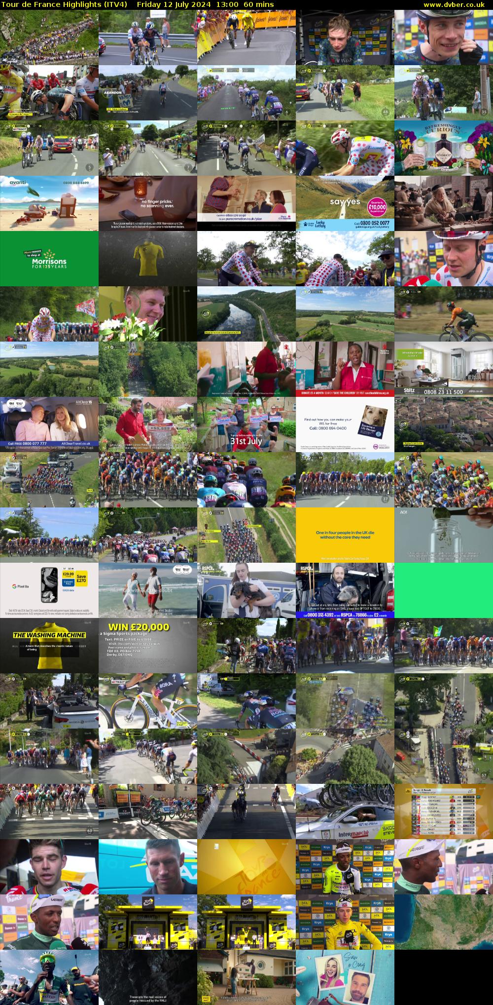 Tour De France Highlights (ITV4) Friday 12 July 2024 13:00 - 14:00