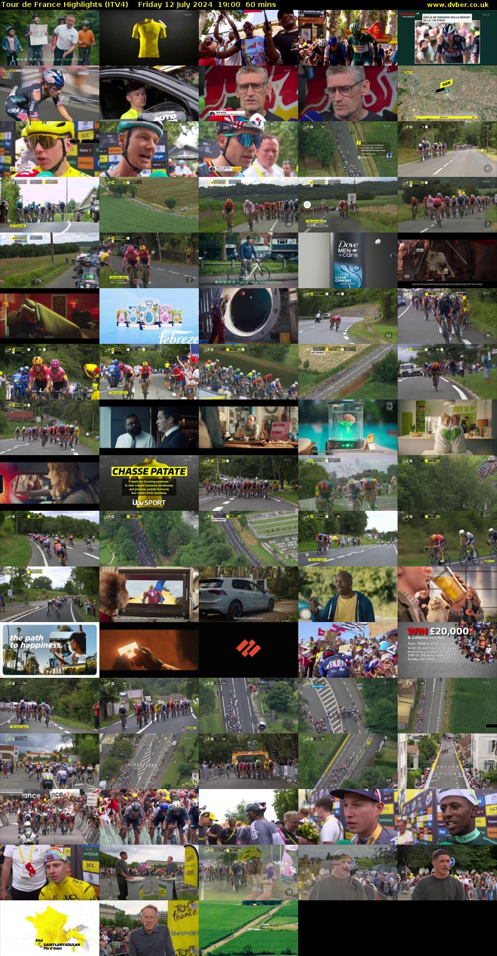 Tour De France Highlights (ITV4) Friday 12 July 2024 19:00 - 20:00