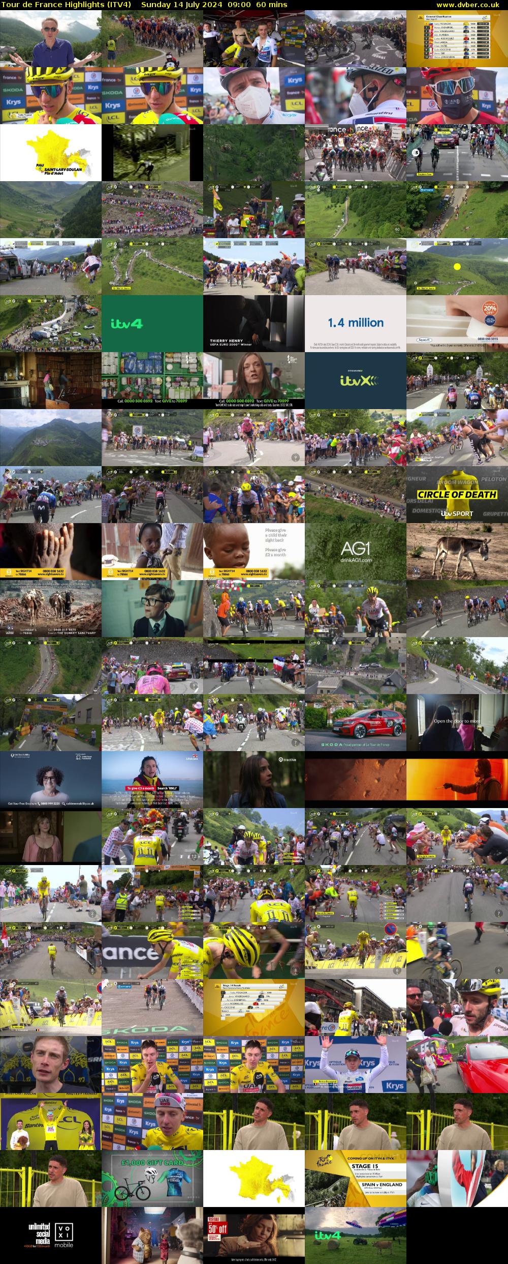 Tour De France Highlights (ITV4) Sunday 14 July 2024 09:00 - 10:00