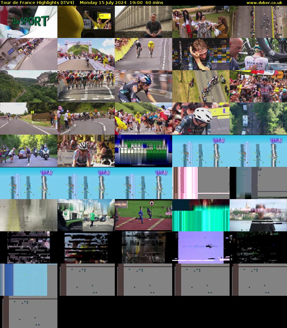 Tour De France Highlights (ITV4) Monday 15 July 2024 19:00 - 20:00
