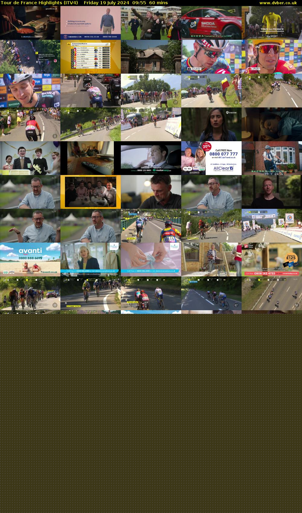 Tour De France Highlights (ITV4) Friday 19 July 2024 09:55 - 10:55