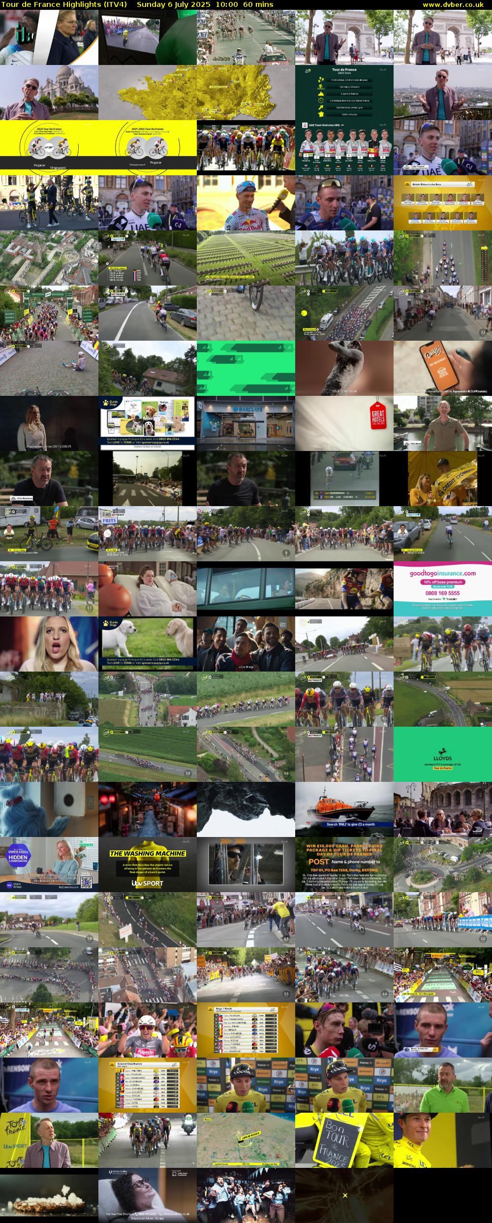 Tour De France Highlights (ITV4) Sunday 6 July 2025 10:00 - 11:00