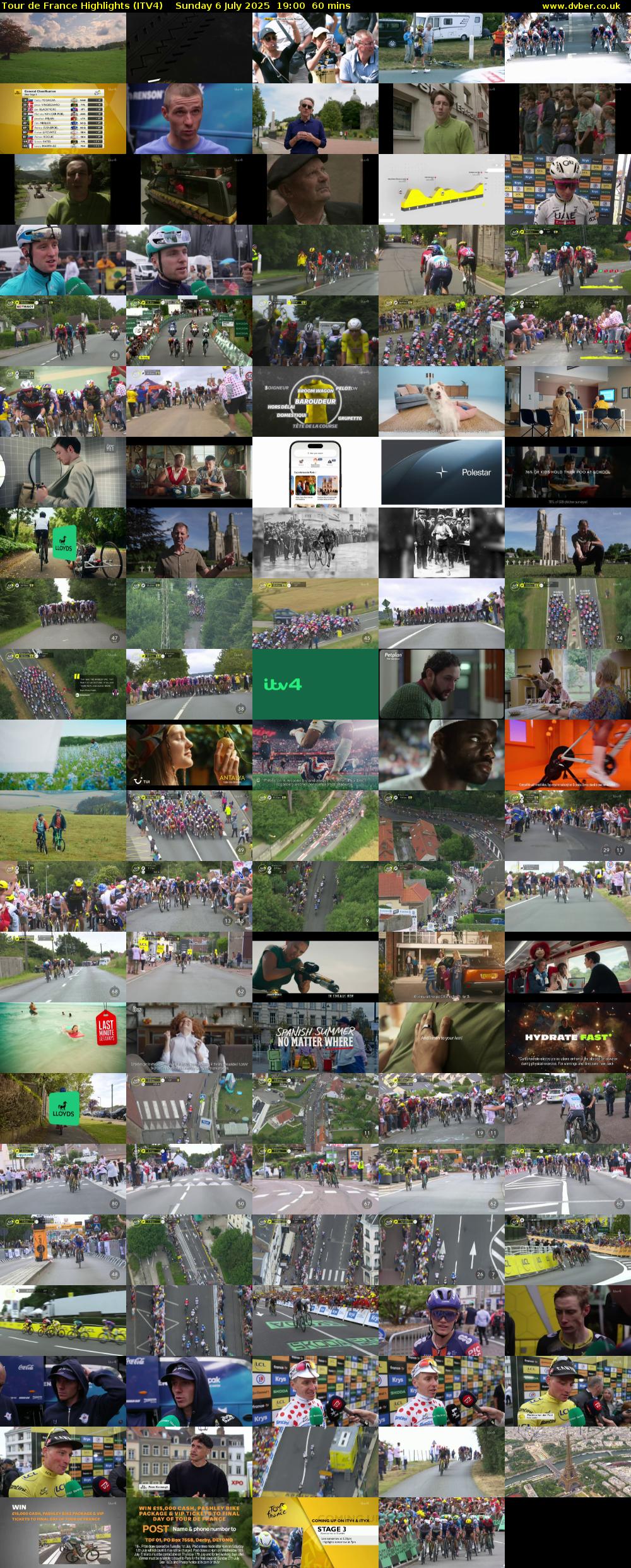 Tour De France Highlights (ITV4) Sunday 6 July 2025 19:00 - 20:00