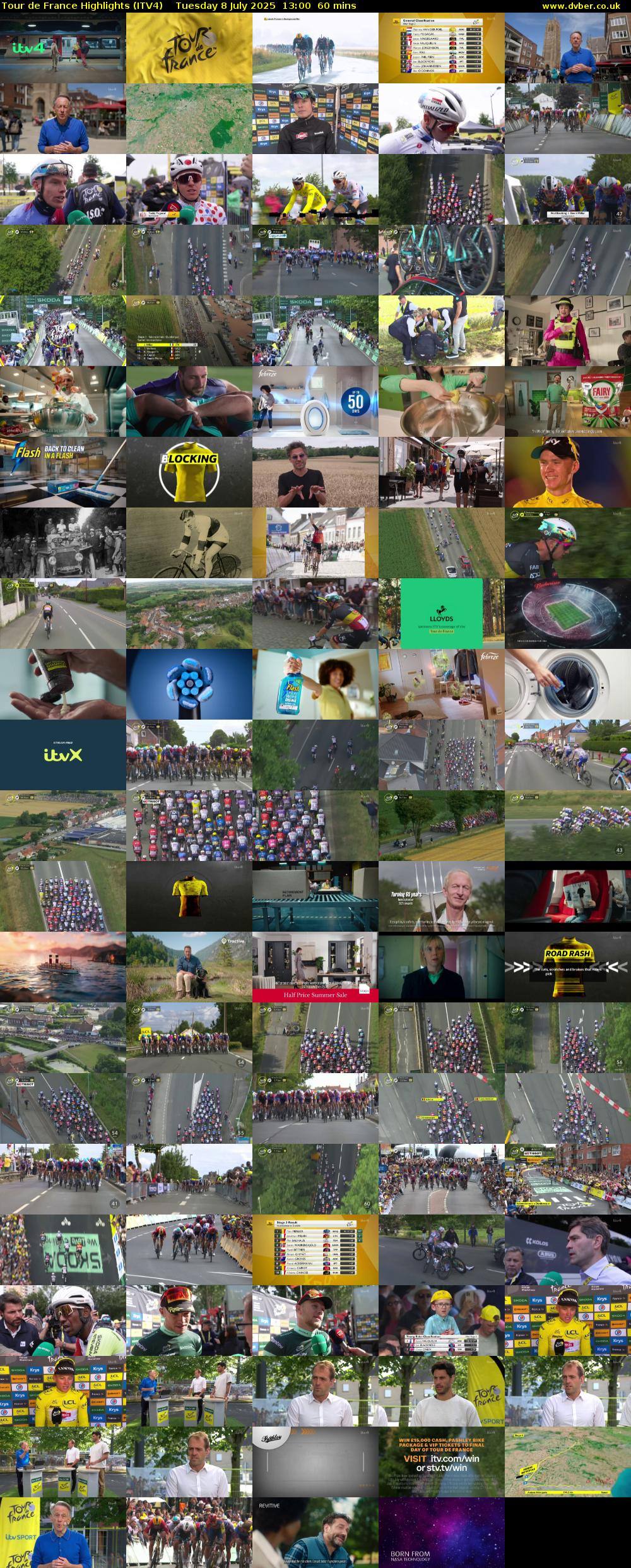 Tour De France Highlights (ITV4) Tuesday 8 July 2025 13:00 - 14:00