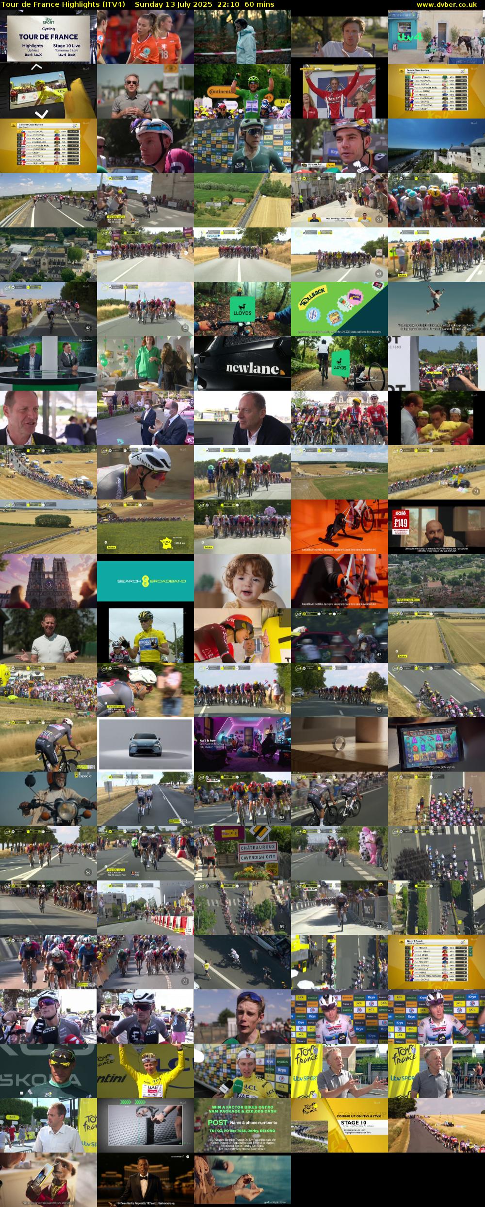 Tour De France Highlights (ITV4) Sunday 13 July 2025 22:10 - 23:10