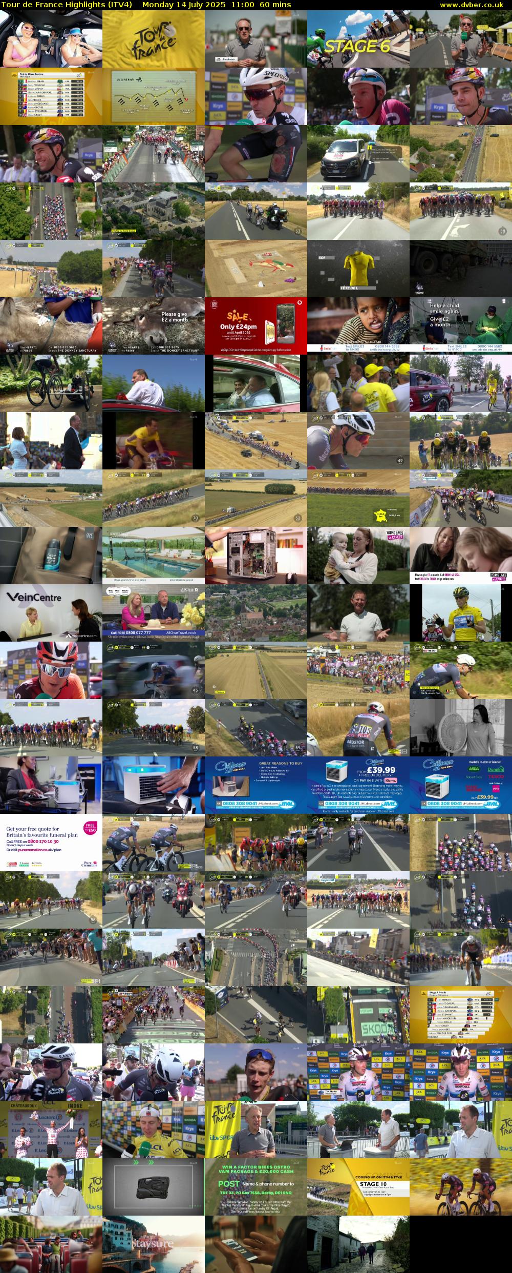Tour De France Highlights (ITV4) Monday 14 July 2025 11:00 - 12:00
