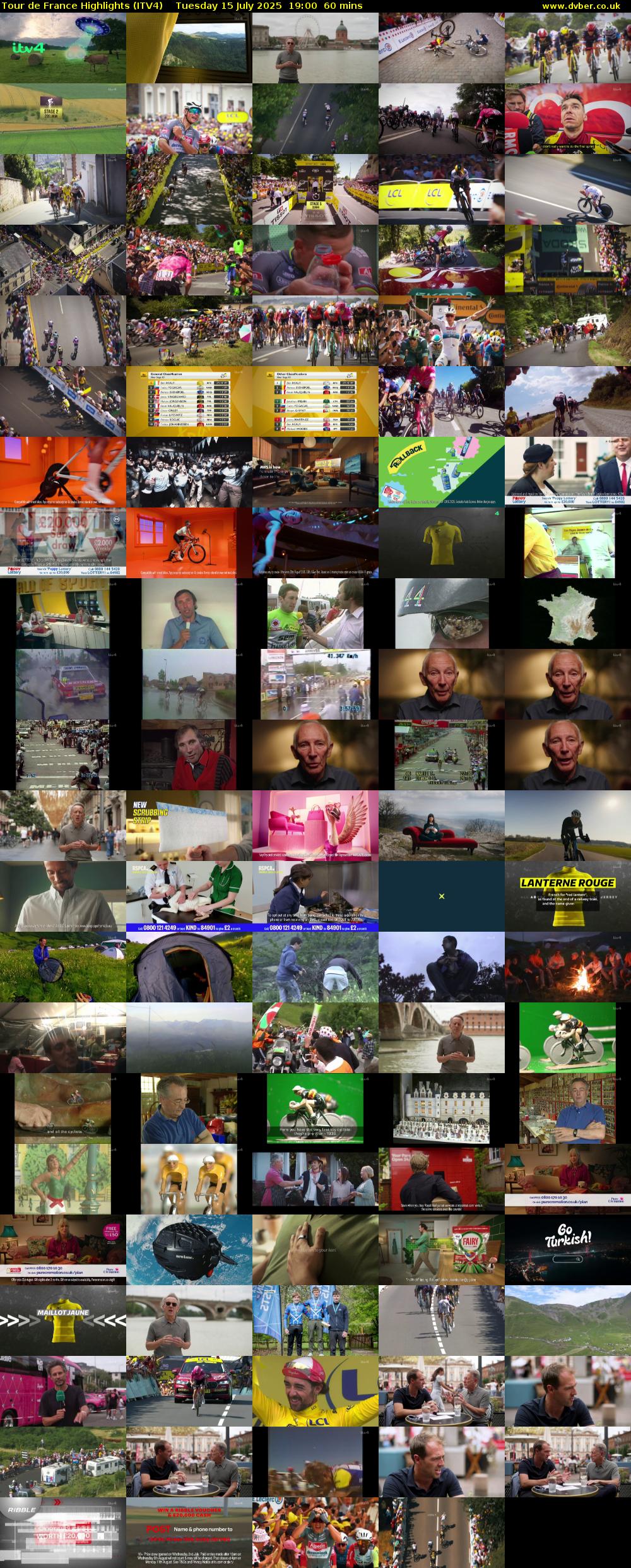 Tour De France Highlights (ITV4) Tuesday 15 July 2025 19:00 - 20:00