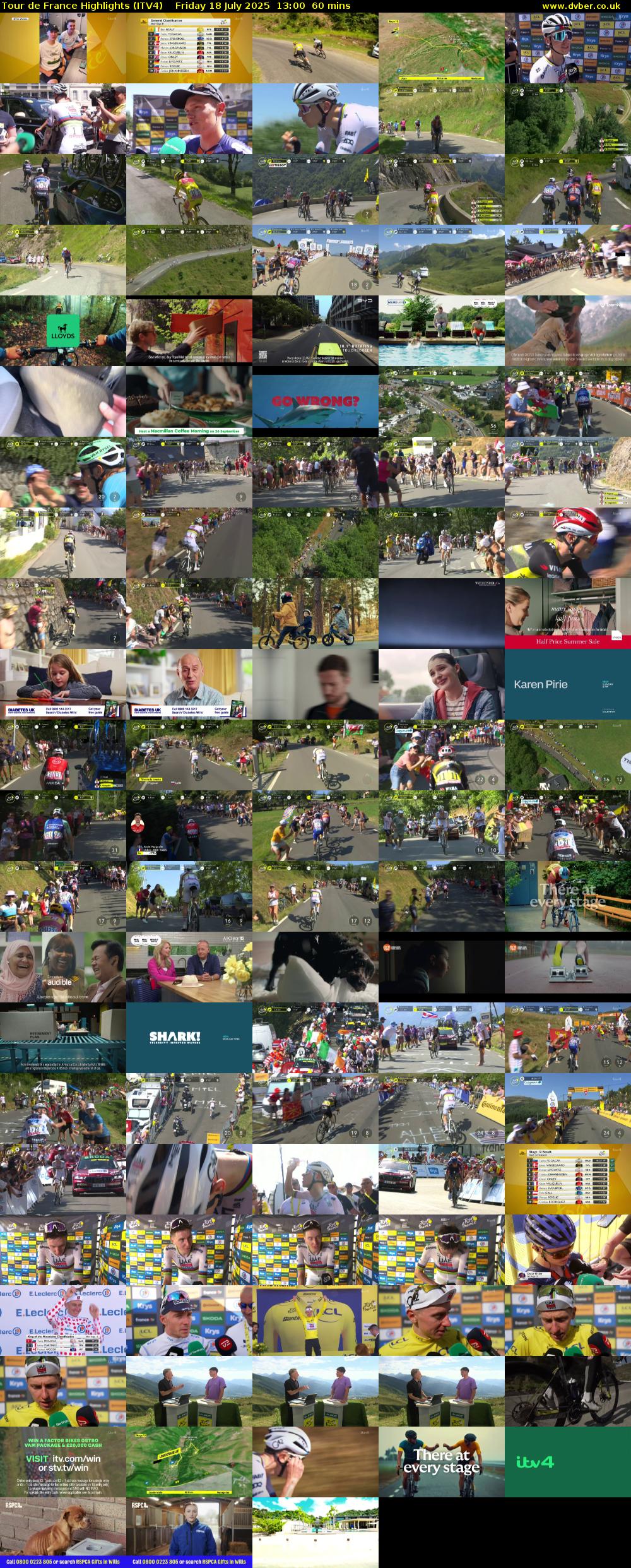Tour De France Highlights (ITV4) Friday 18 July 2025 13:00 - 14:00