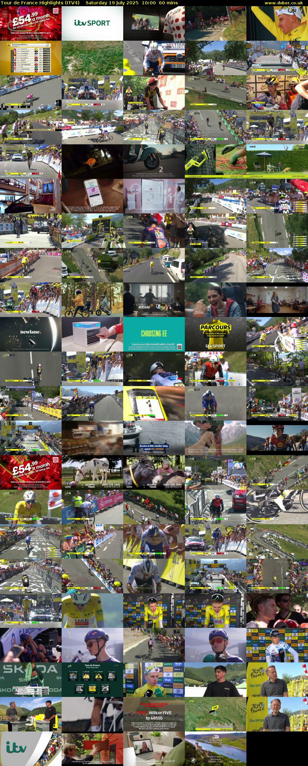 Tour De France Highlights (ITV4) Saturday 19 July 2025 10:00 - 11:00