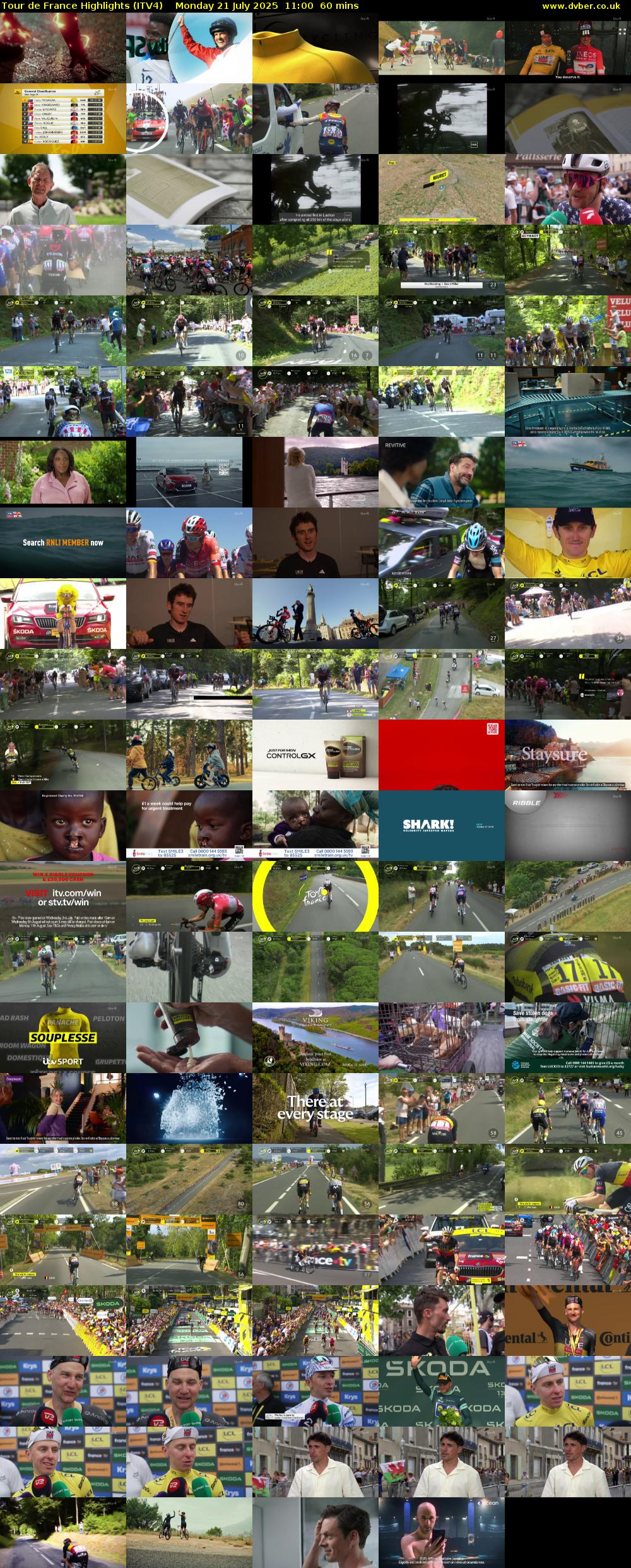 Tour De France Highlights (ITV4) Monday 21 July 2025 11:00 - 12:00