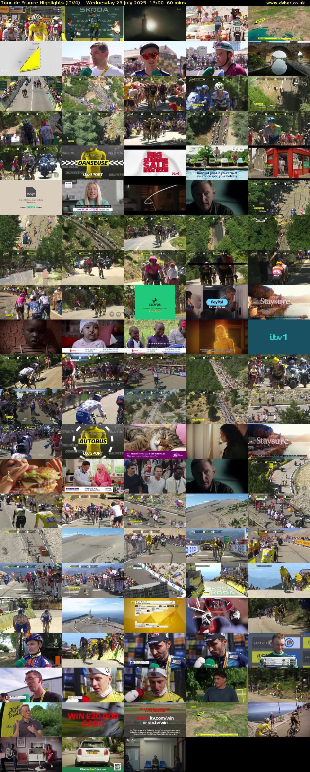 Tour De France Highlights (ITV4) Wednesday 23 July 2025 13:00 - 14:00