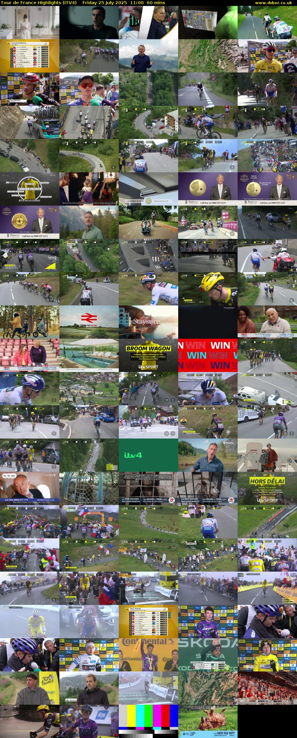 Tour De France Highlights (ITV4) Friday 25 July 2025 11:00 - 12:00
