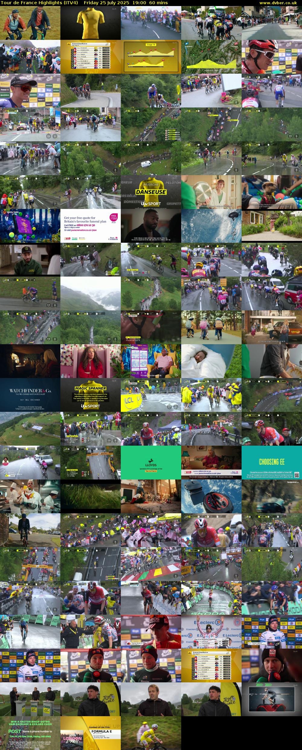 Tour De France Highlights (ITV4) Friday 25 July 2025 19:00 - 20:00