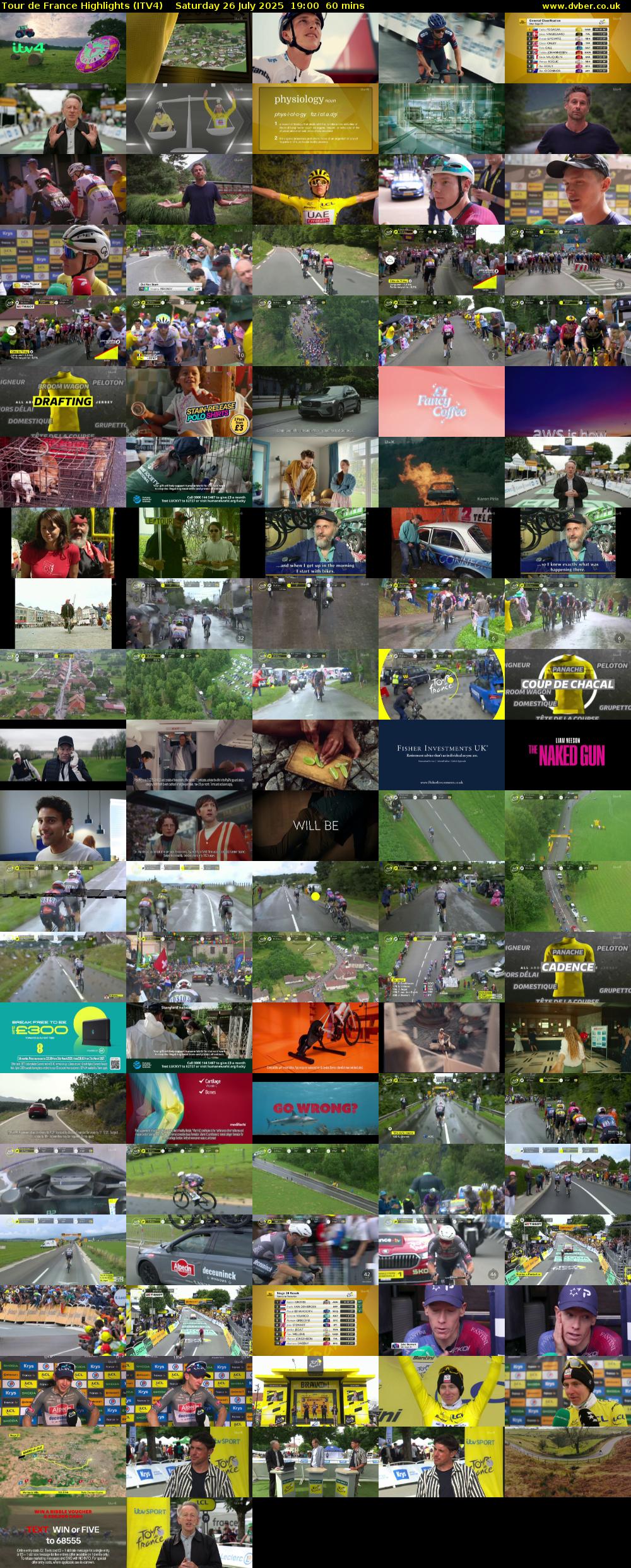 Tour De France Highlights (ITV4) Saturday 26 July 2025 19:00 - 20:00