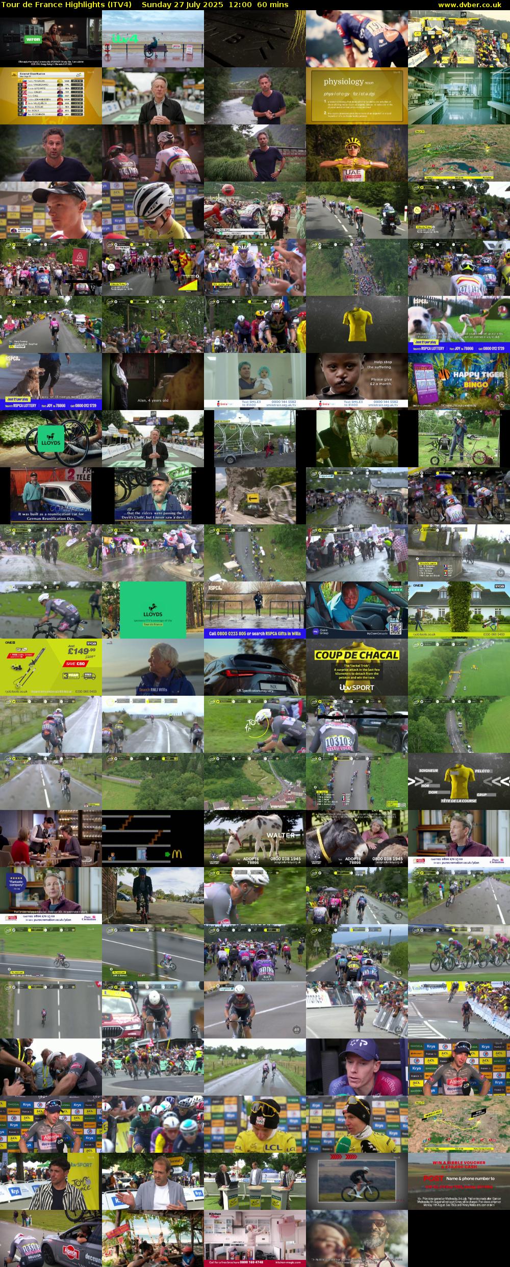 Tour De France Highlights (ITV4) Sunday 27 July 2025 12:00 - 13:00