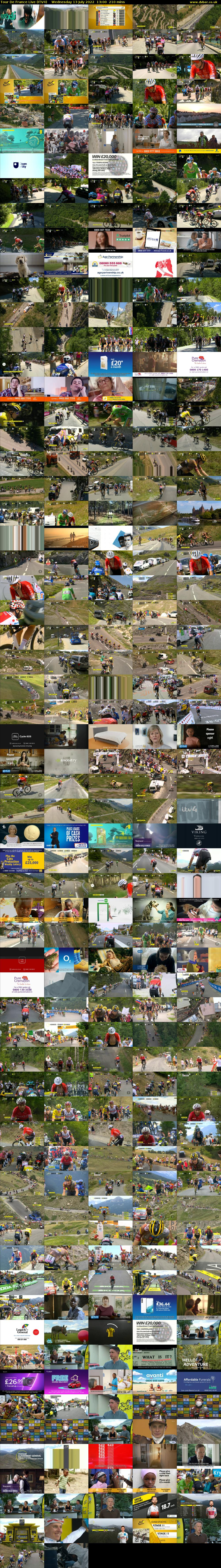 Tour De France Live (ITV4) Wednesday 13 July 2022 13:00 - 16:30