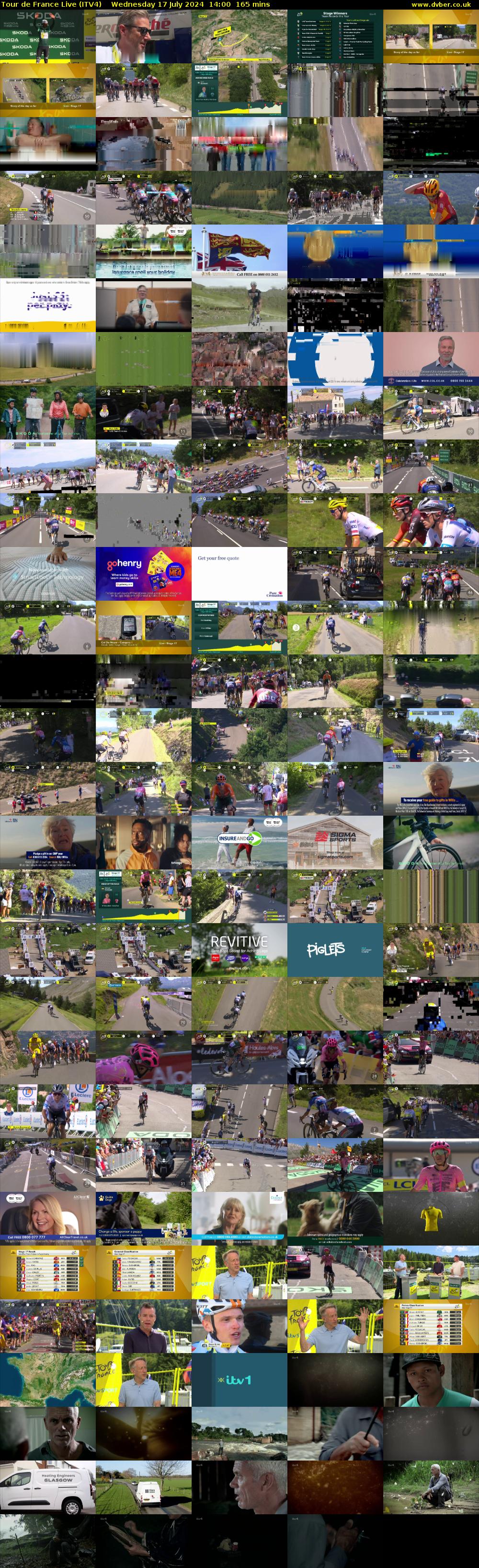 Tour De France Live (ITV4) Wednesday 17 July 2024 14:00 - 16:45