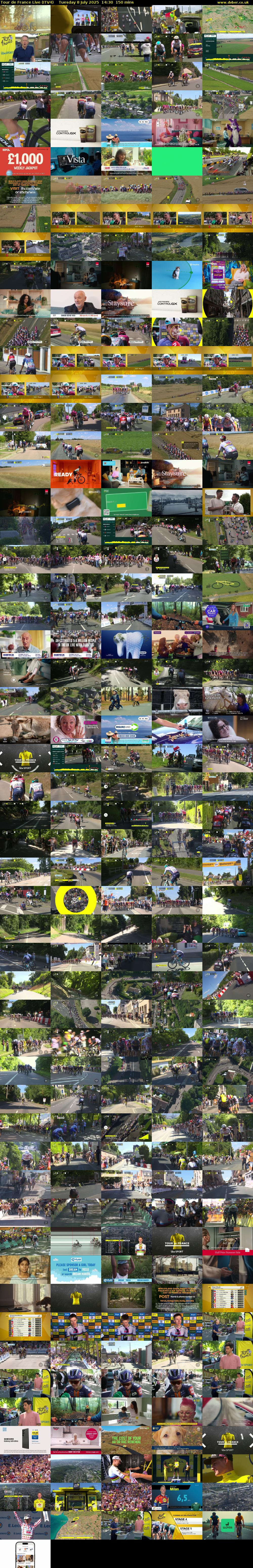 Tour De France Live (ITV4) Tuesday 8 July 2025 14:30 - 17:00