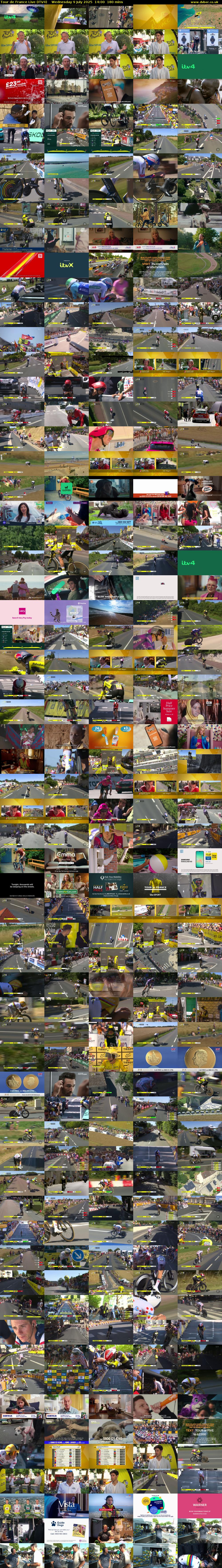 Tour De France Live (ITV4) Wednesday 9 July 2025 14:00 - 17:00