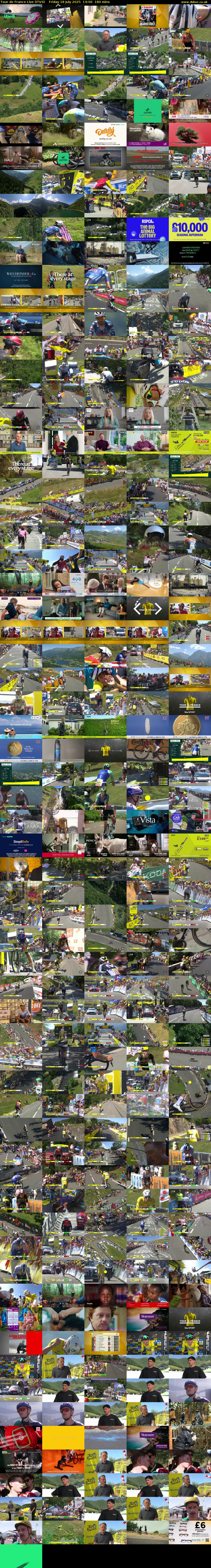 Tour De France Live (ITV4) Friday 18 July 2025 14:00 - 17:00