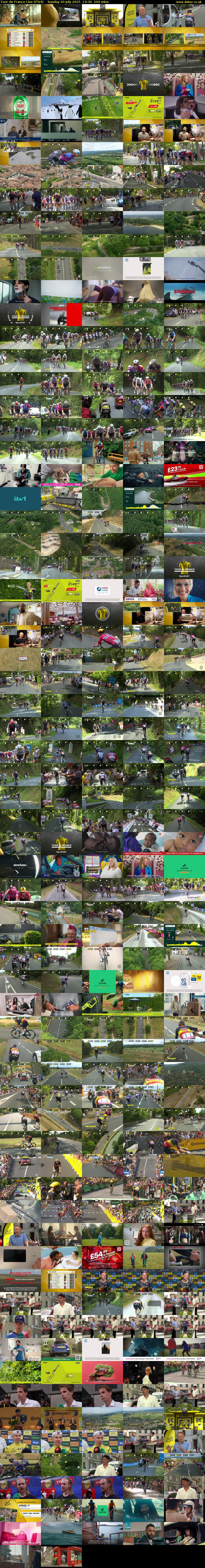 Tour De France Live (ITV4) Sunday 20 July 2025 13:30 - 16:50