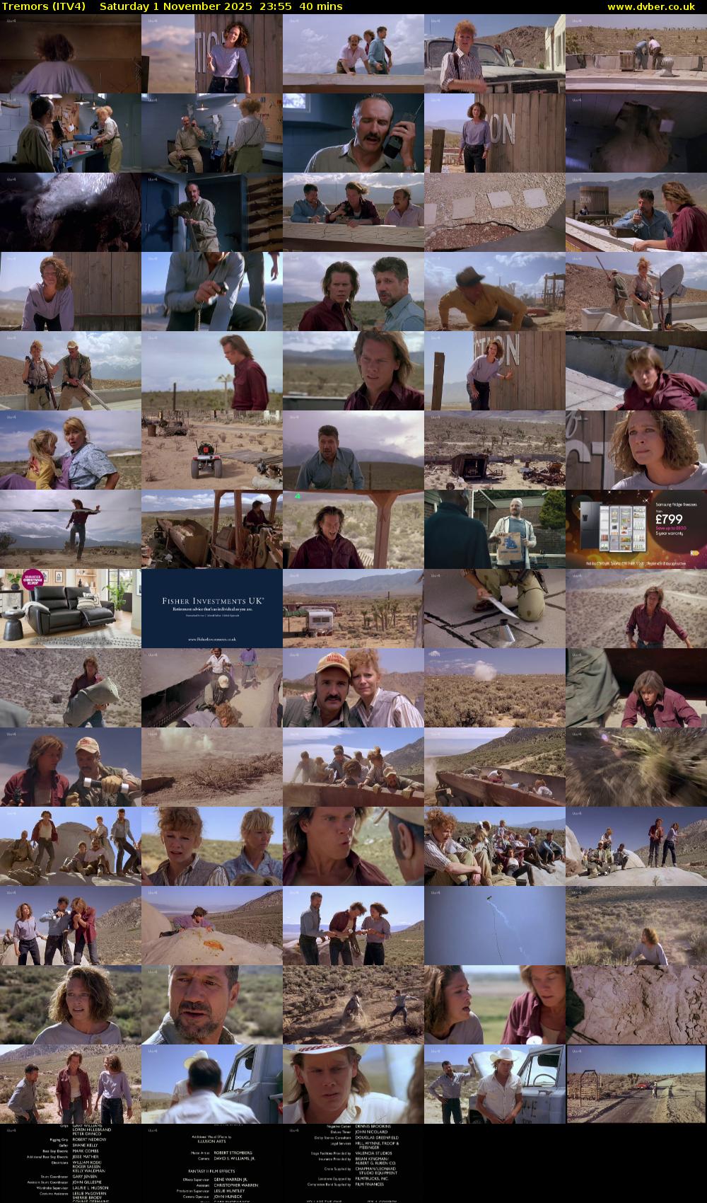 Tremors (ITV4) Saturday 1 November 2025 23:55 - 00:35