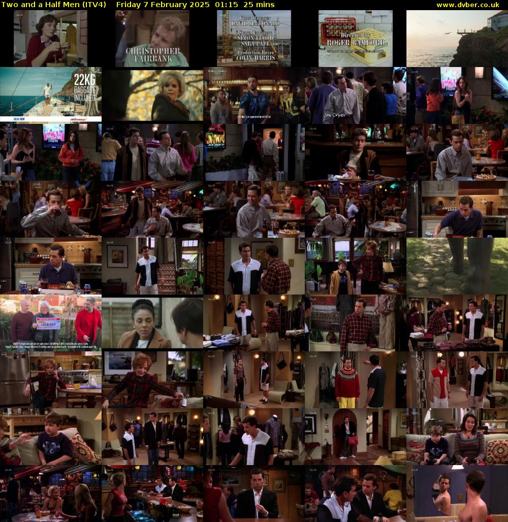 Two and a Half Men (ITV4) Friday 7 February 2025 01:15 - 01:40