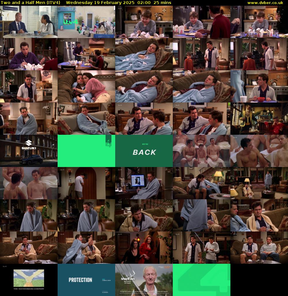 Two and a Half Men (ITV4) Wednesday 19 February 2025 02:00 - 02:25