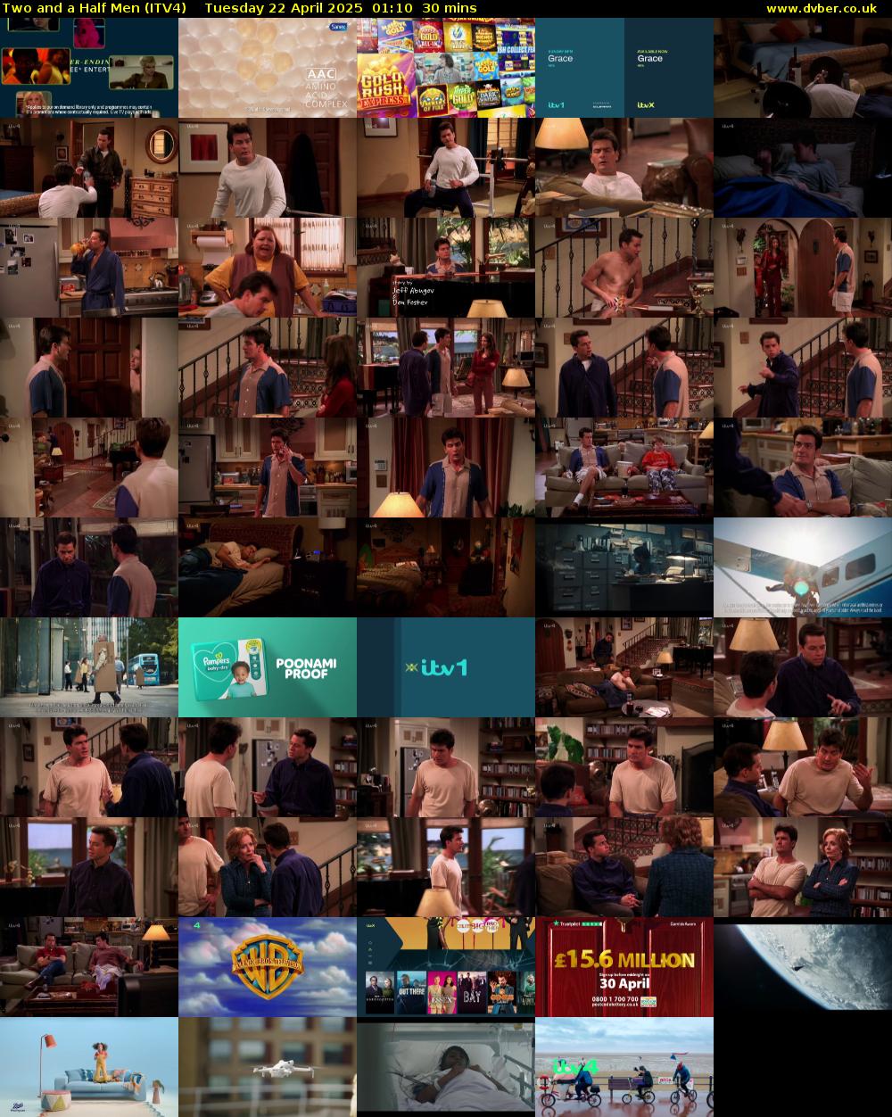 Two and a Half Men (ITV4) Tuesday 22 April 2025 01:10 - 01:40