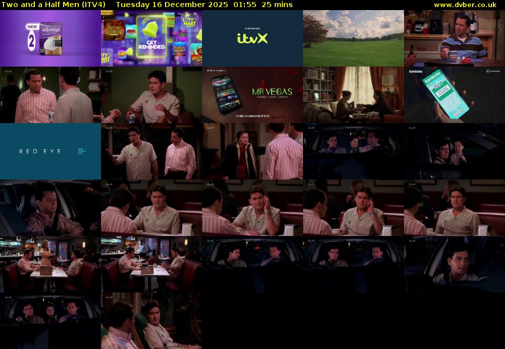 Two and a Half Men (ITV4) Tuesday 16 December 2025 01:55 - 02:20