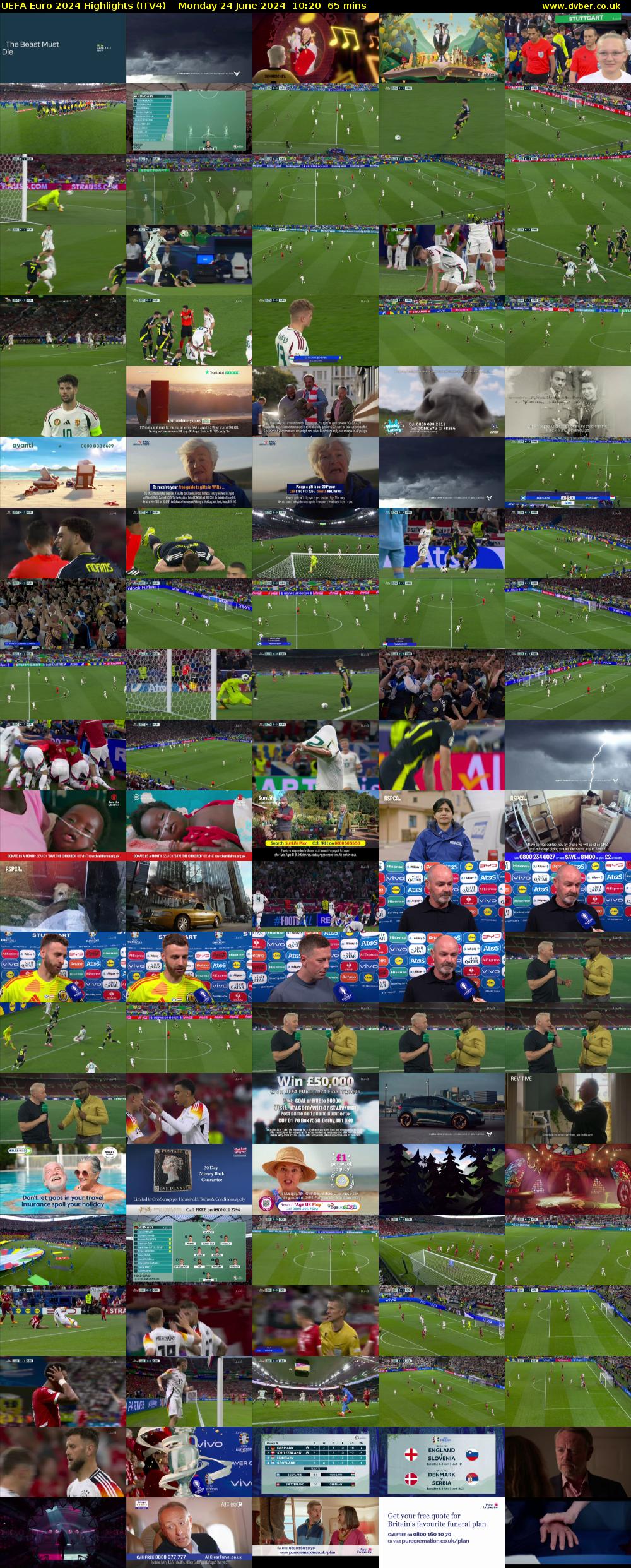 UEFA Euro 2024 Highlights (ITV4) Monday 24 June 2024 10:20 - 11:25