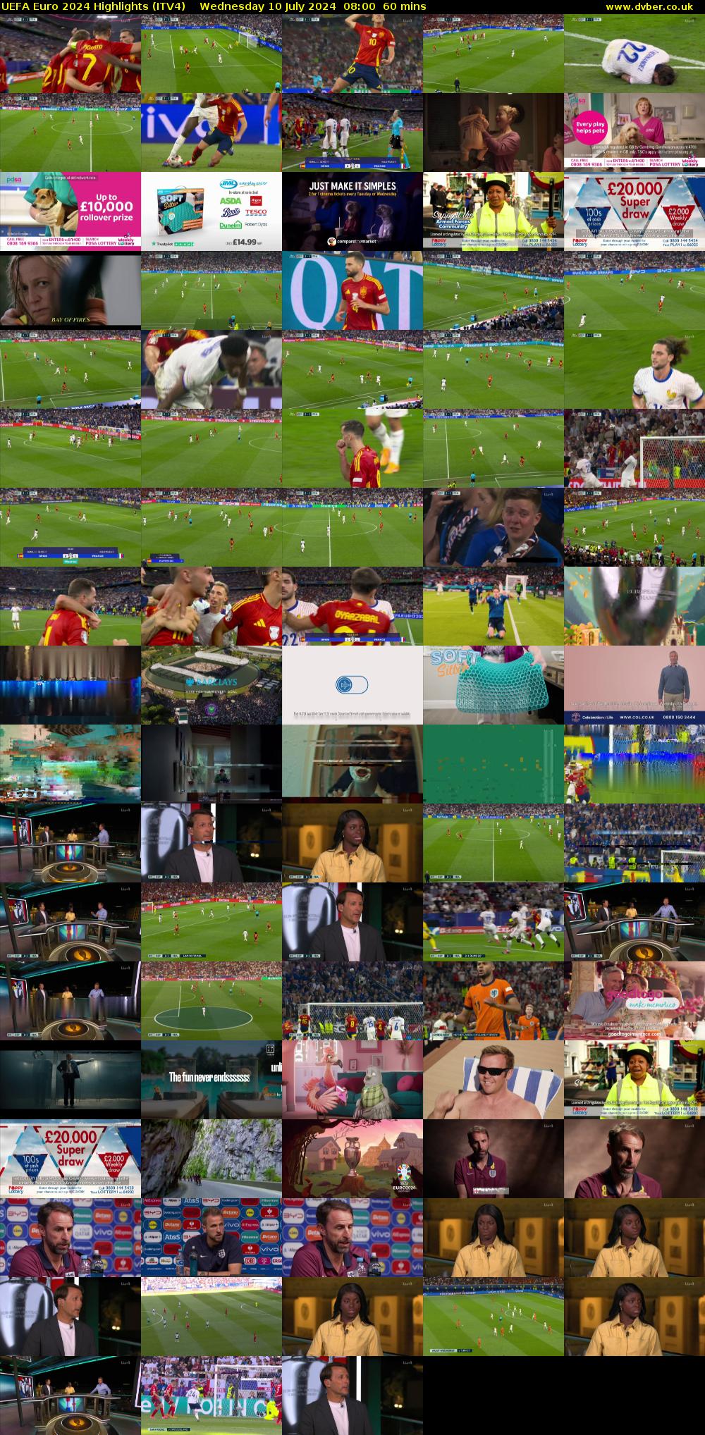 UEFA Euro 2024 Highlights (ITV4) Wednesday 10 July 2024 08:00 - 09:00