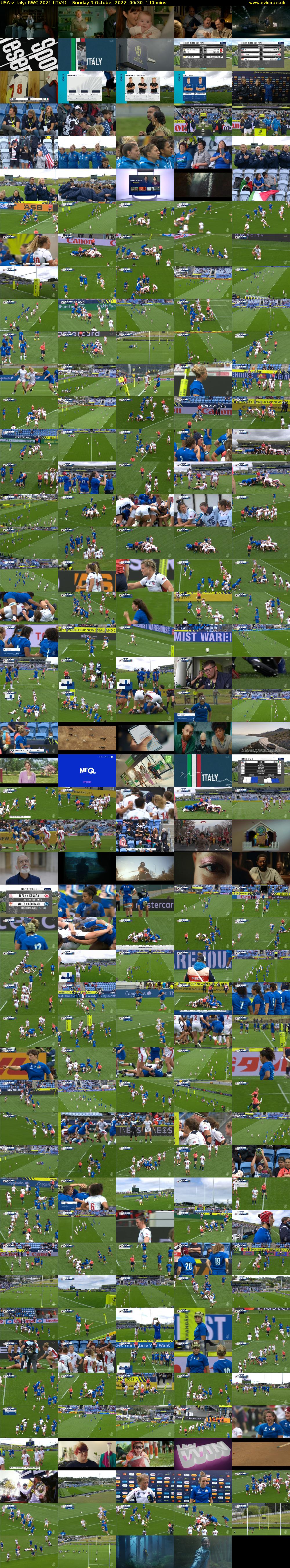 USA v Italy: RWC 2021 (ITV4) Sunday 9 October 2022 00:30 - 02:50