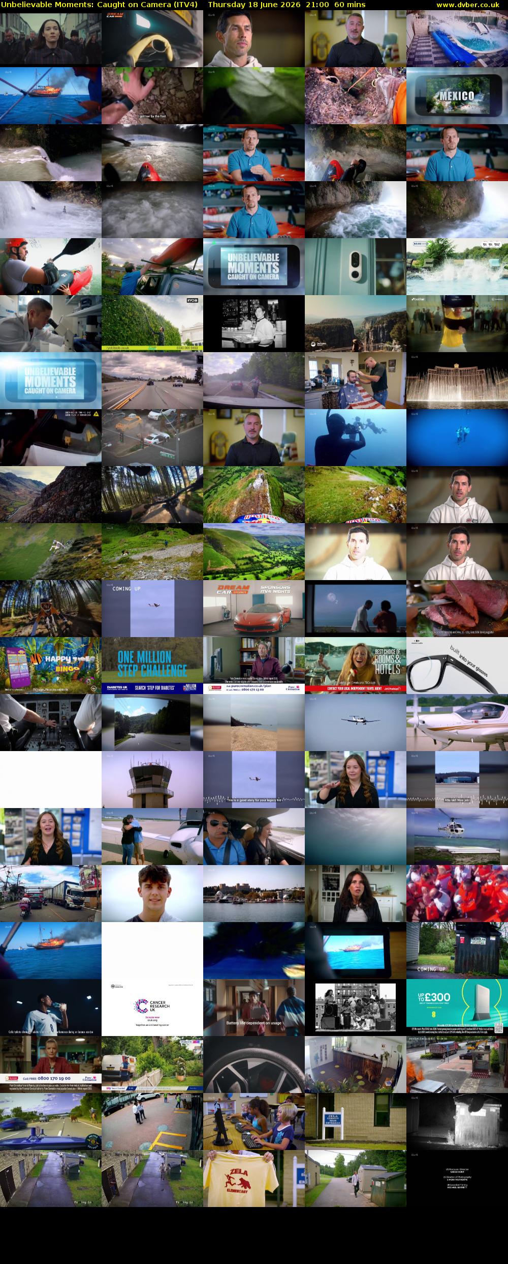 Unbelievable Moments: Caught on Camera (ITV4) Thursday 18 June 2026 21:00 - 22:00