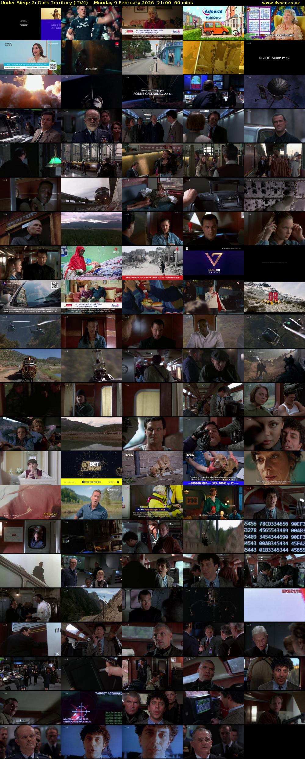 Under Siege 2: Dark Territory (ITV4) Monday 9 February 2026 21:00 - 22:00