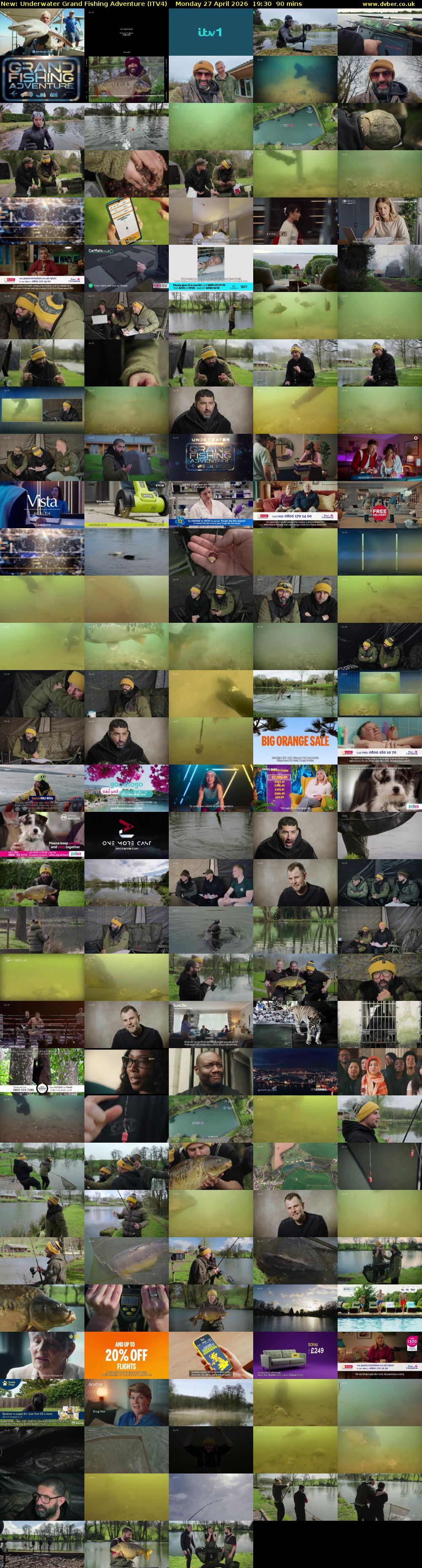 Underwater Grand Fishing Adventure (ITV4) Monday 27 April 2026 19:30 - 21:00