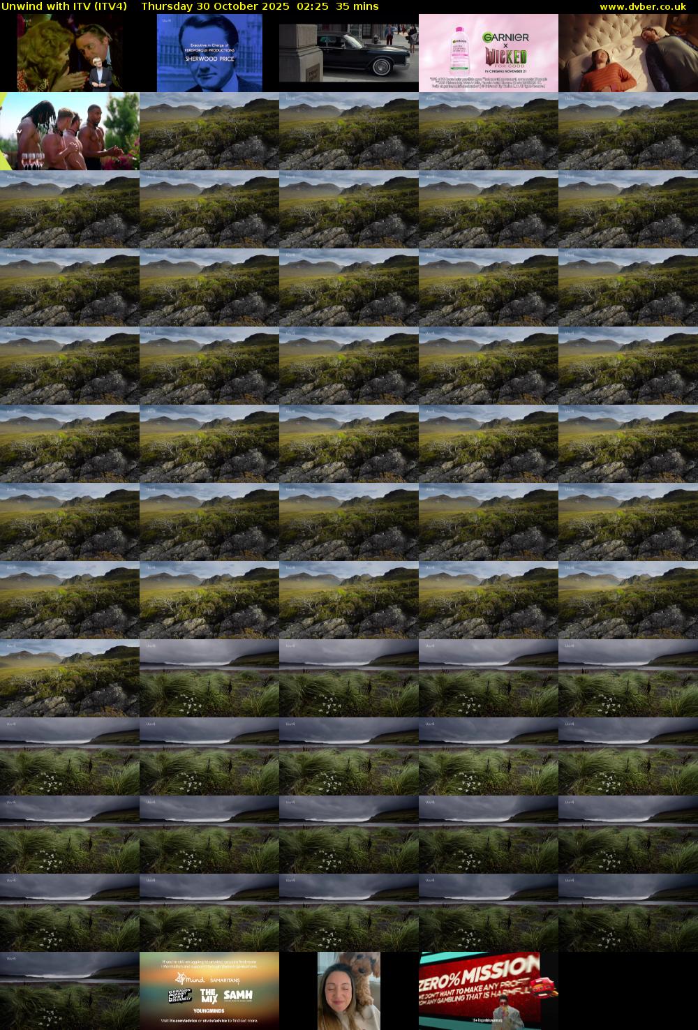 Unwind With ITV (ITV4) Thursday 30 October 2025 02:25 - 03:00