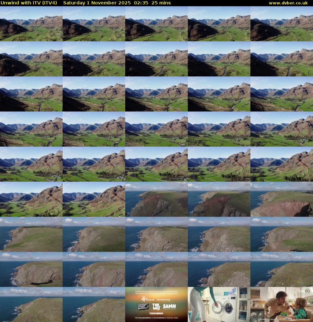 Unwind With ITV (ITV4) Saturday 1 November 2025 02:35 - 03:00