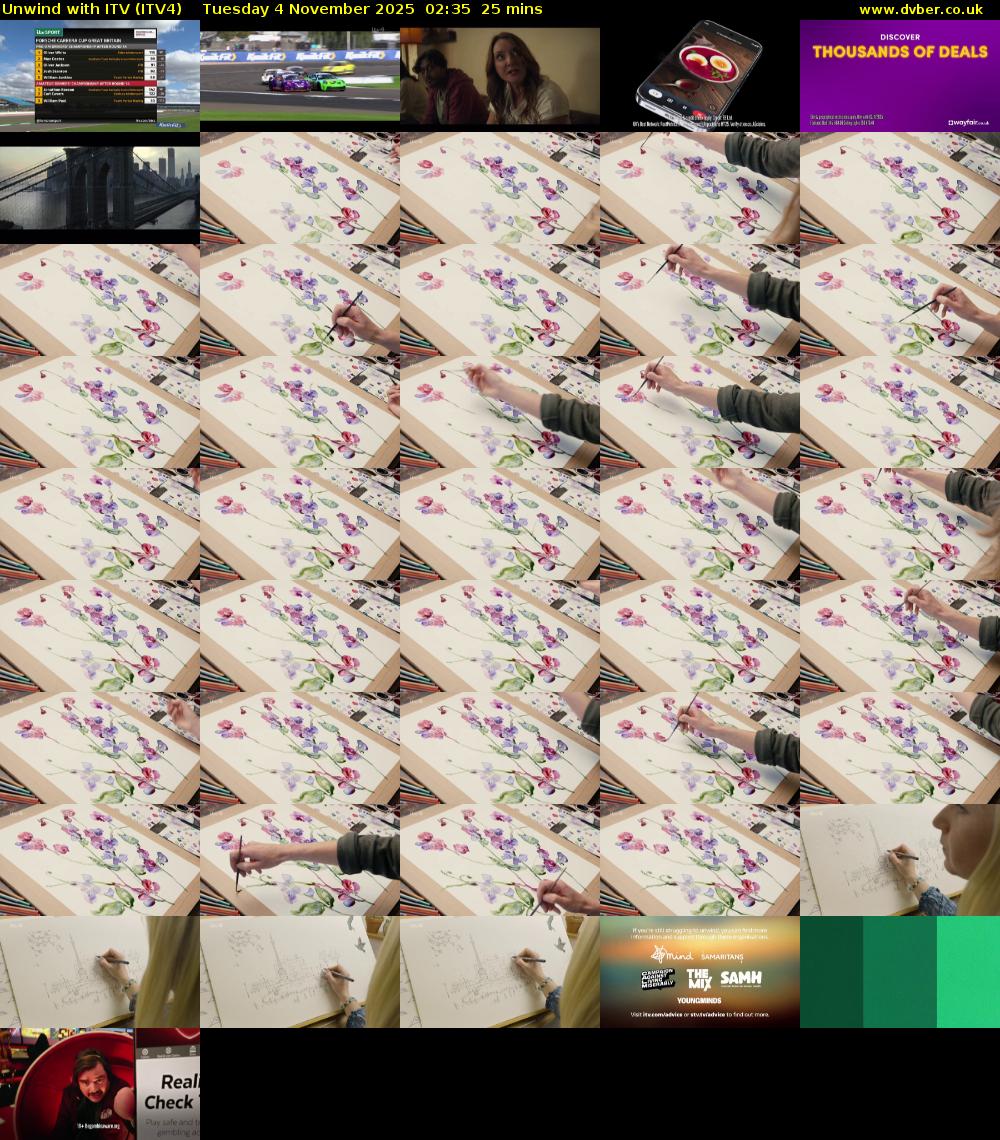 Unwind With ITV (ITV4) Tuesday 4 November 2025 02:35 - 03:00