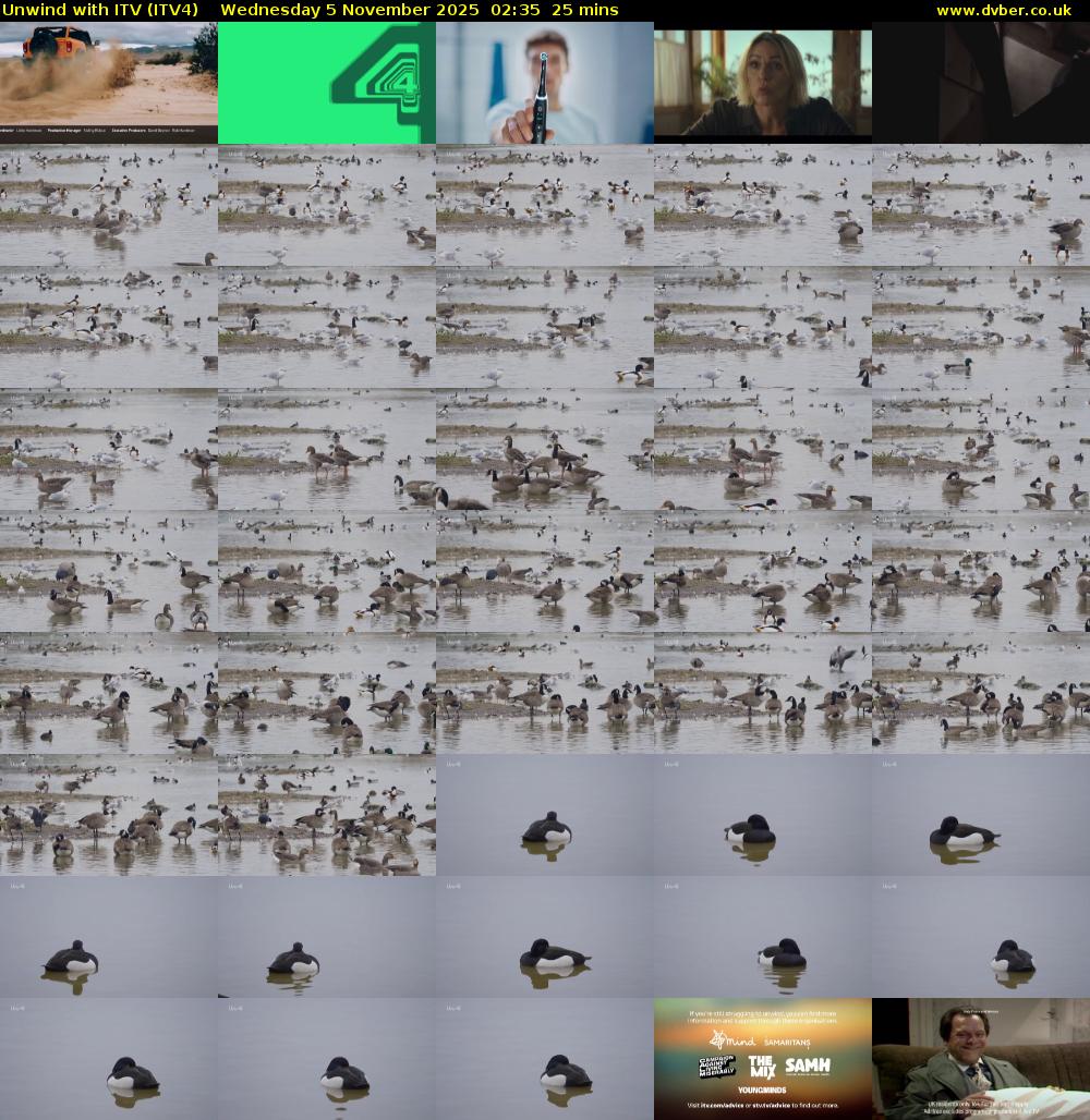 Unwind With ITV (ITV4) Wednesday 5 November 2025 02:35 - 03:00